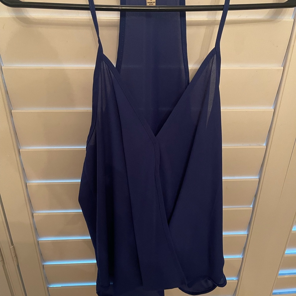 Lily White Blue Sheer Tank Top